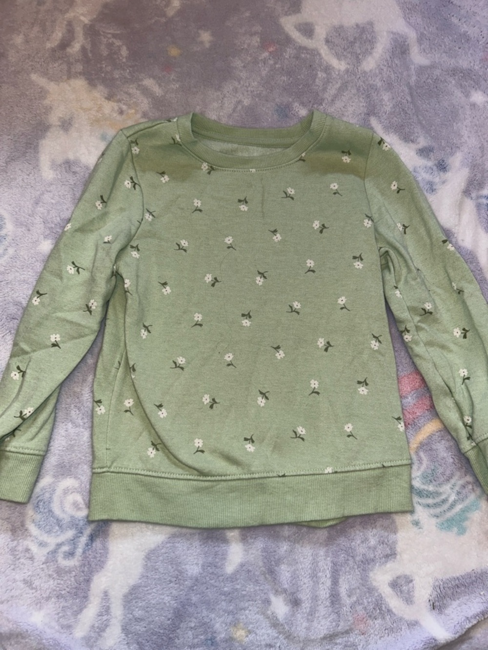 Cat & Jack Sage Green Floral Kids Sweatshirt